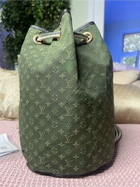 Louis Vuitton Green Khaki Monogram Mini Lin Betsy Backpack - Very Good W/ COA